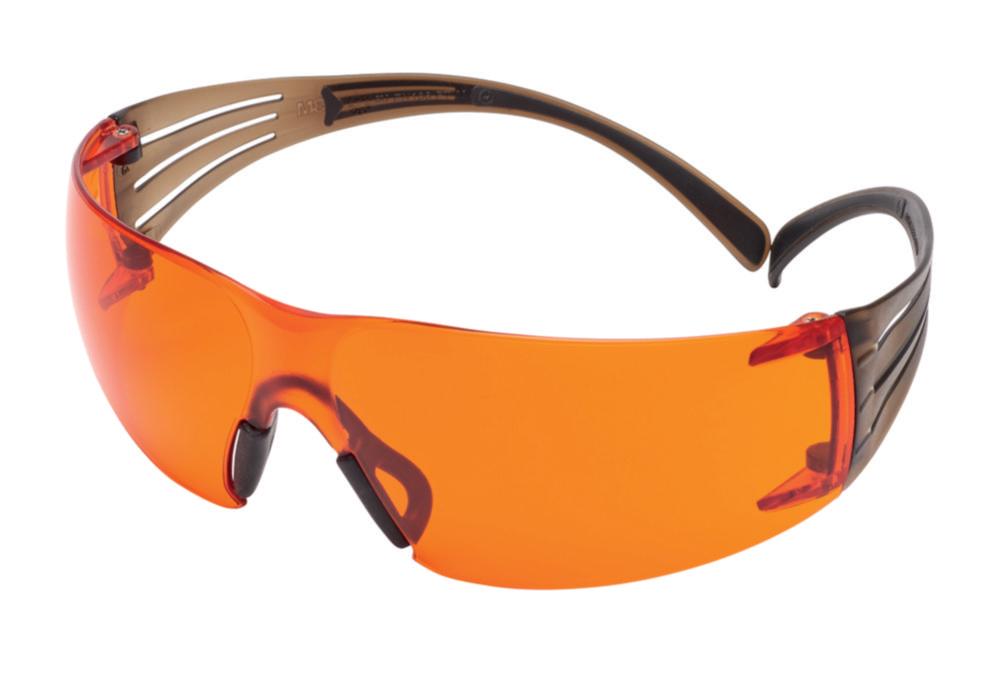 3M™ SecureFit™ 400 Series Safety Glasses with Scotchgard™ Anti-Fog Coating, Orange Lens, Orange/Transparent Black Frame