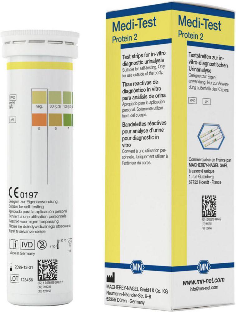 Macherey-Nagel MEDI-TEST Protein 2 Box of 100 Test Strips

