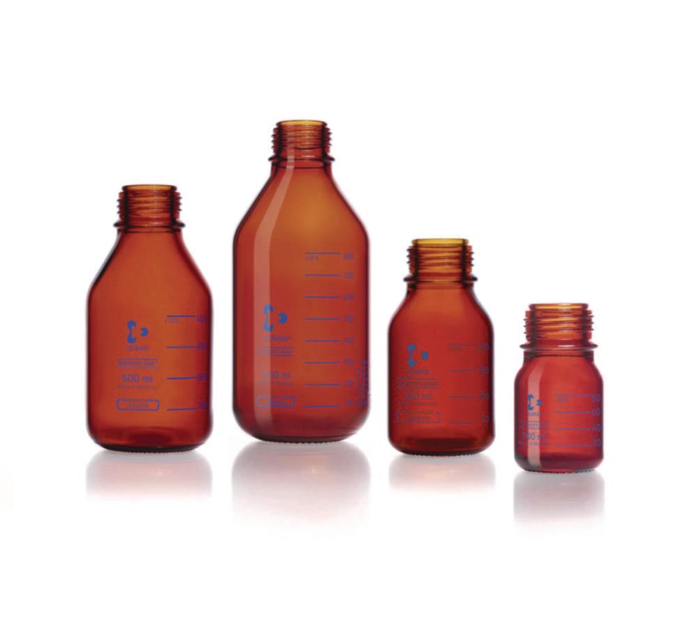 DWK DURAN DURAN Pressure Plus+ GL 45 Laboratory Bottle, Amber, 100 mL (Without Screw Cap and Pouring Ring)​
