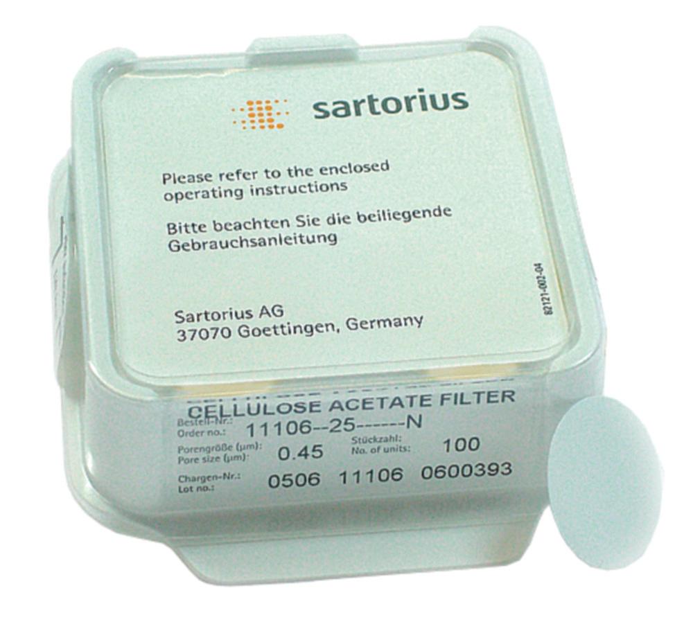 Membrane filter 293 mm, 0.45 µm cellulose acetate, pack of 100