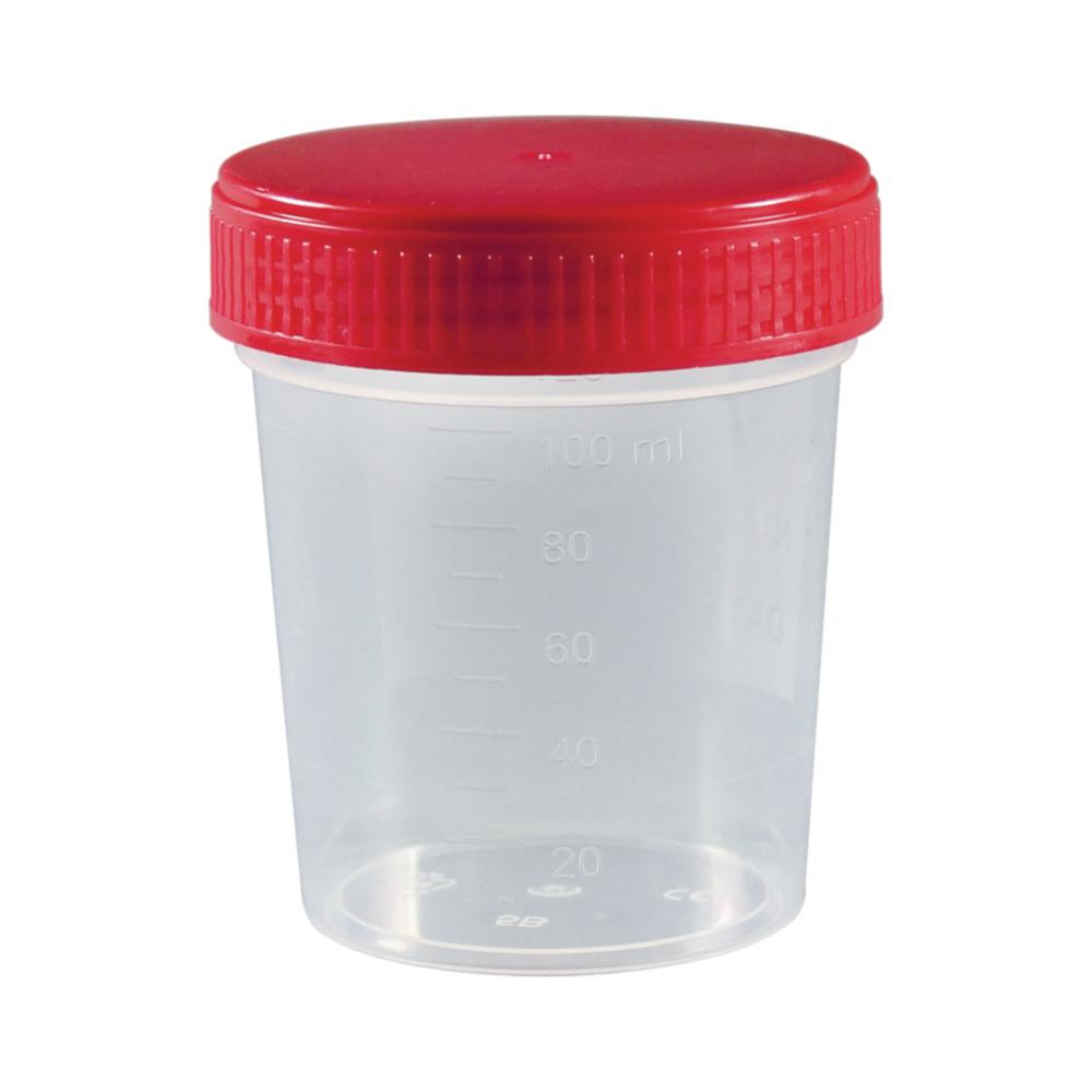 LLG Multipurpose Container, 120 mL, PP with Red PE Screw Cap, Frosted Label, Pack of 300