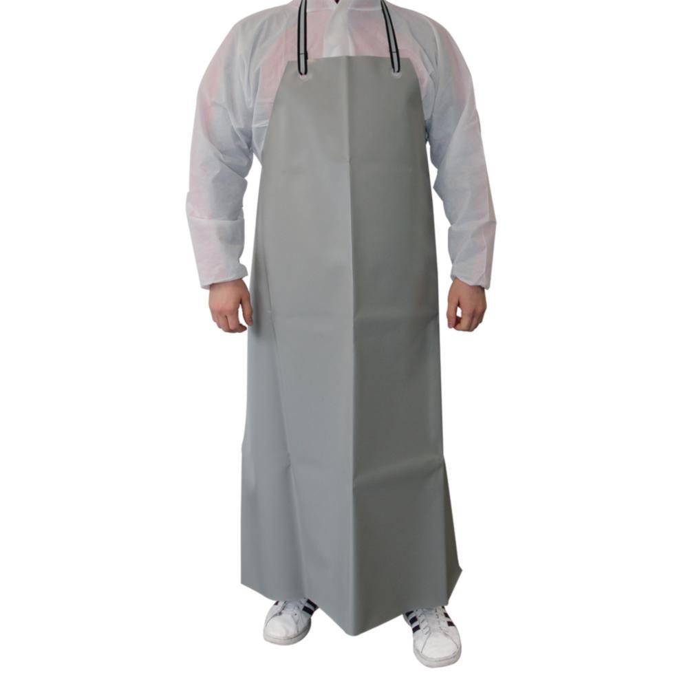 LLG-Guttasyn Protective apron MBR 5/5 grey PVC, with PE fabric, 0.5mm, light grey, 800/1000mm