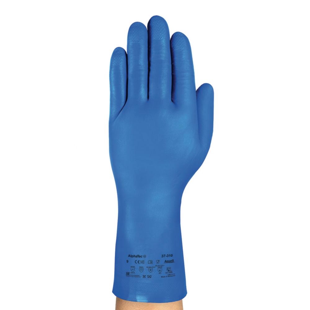 Ansell Nitrile Glove AlphaTec 37-310, Size 9, Blue, Not Velourized, Diamond Grip Profile, Pair

