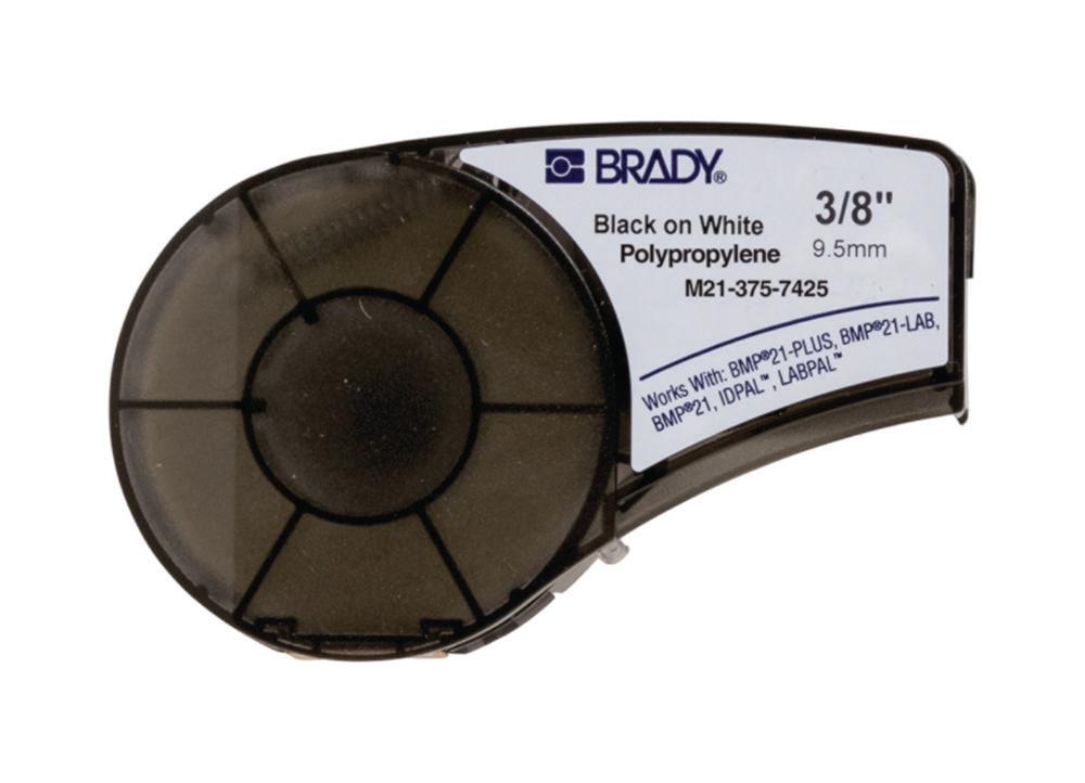Brady Labels M21-375-7425, 9.53x6.4m, Black on White, Polypropylene, Roll of 6.4 m