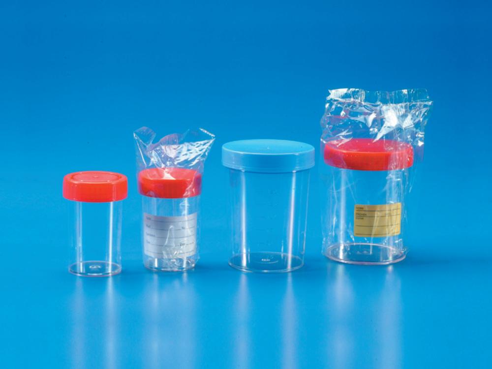 Kartell Urine Container 200 mL PS with Blue Cap (Pack of 500)