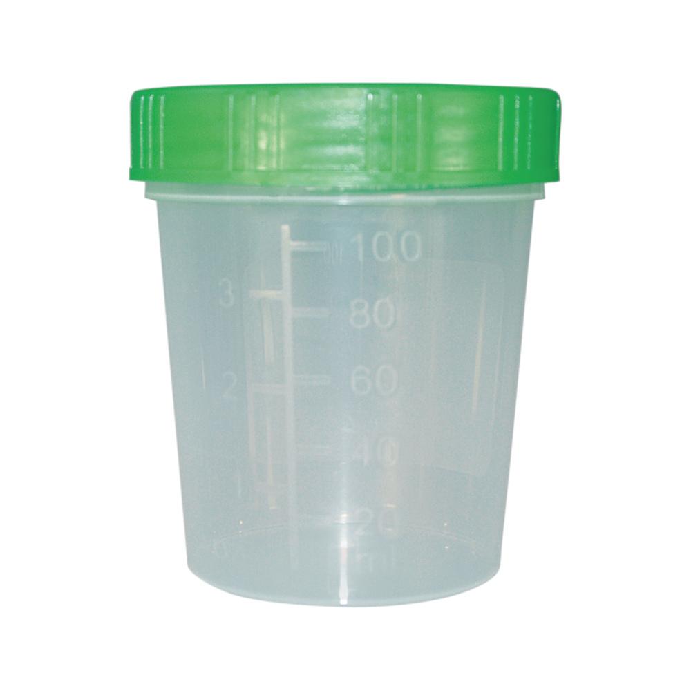Paul Boettger Urine Beaker 100 ml, PP with Screw-Cap Yellow, HD-PE Pack of 5

