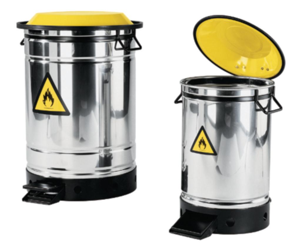 Asecos Disposal Container 20 Ltr for Cleaning Wipes Made of Stainless Steel