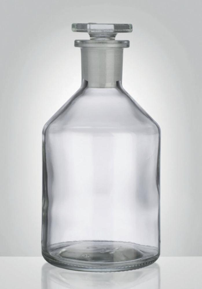 Bohemia Bottle with Sloping Shoulder 50 ml Narrow Neck, Clear Glass with Ground-in Flat Glass Stopper


