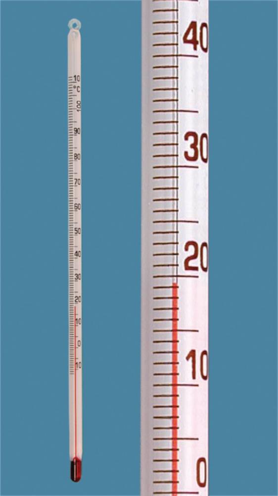 Amarell Stem Thermometer -40…+50:1°C White Backed, Red Special Liquid Length 300 mm, Immersion 76 mm

