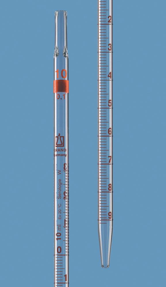 BRAND Graduated Pipette 5 mL, 0.1 mL Serologie, Total Delivery, AR-Glas, Brown Graduated