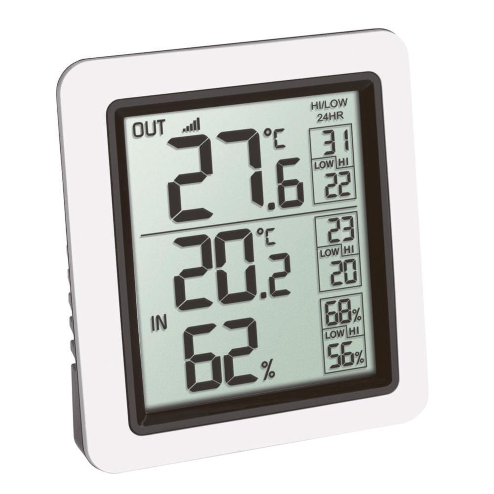 TFA Dostmann Radio Thermometer Info, Measuring Range In: -10...+60°C, Out: -40...+60°C
