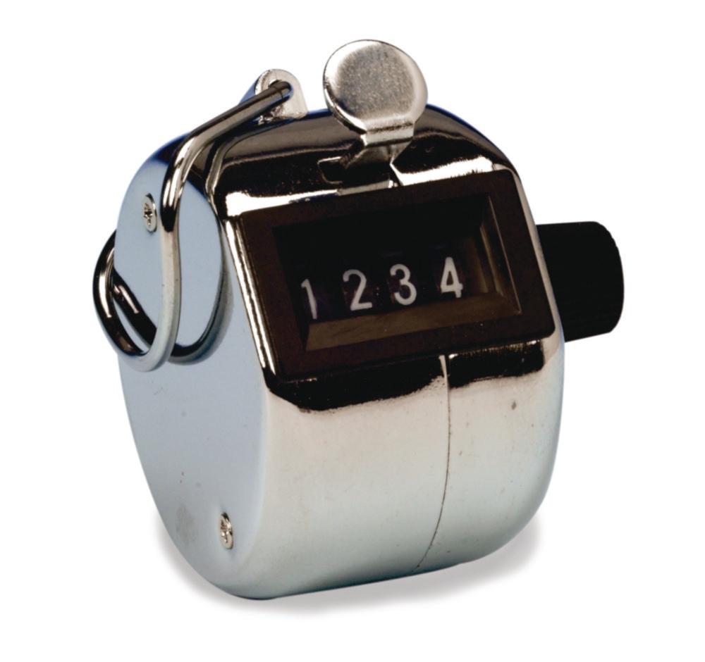 Heathrow Hand Tally Counter, 4 Places, 46mm Diameter x 41mm, with Ring, Counting from 1 to 9999