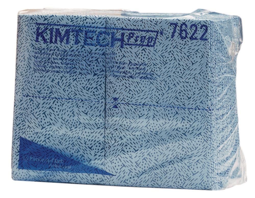 Kimberly-Clark KIMTEX Plus Wipes (380 x 480 mm), Blue, Bag of 35 Wipes, Pack of 12 Bags