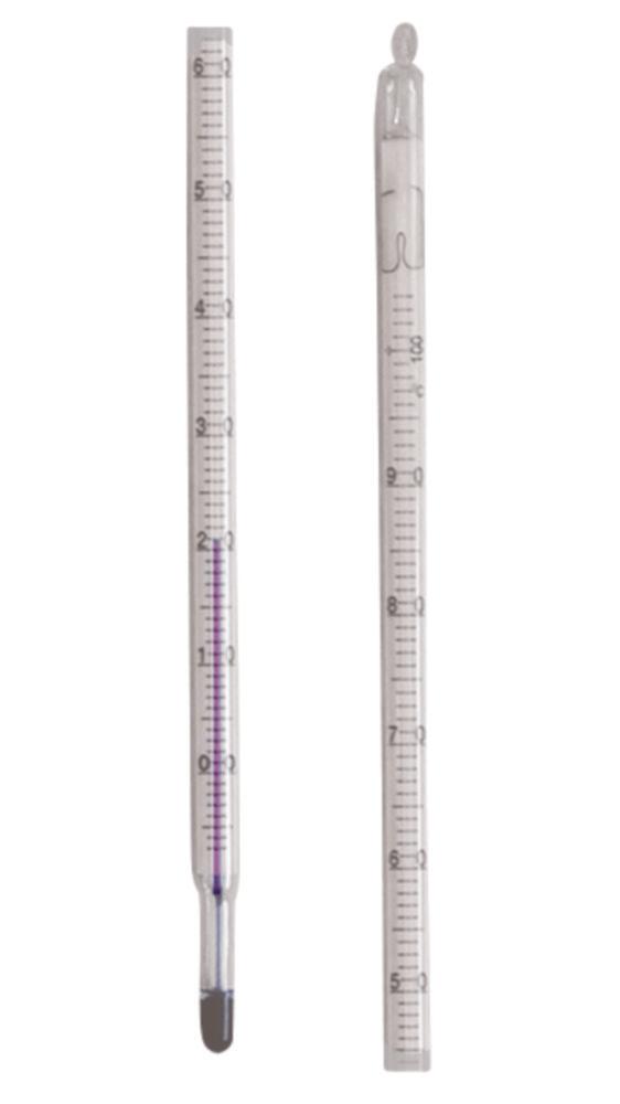 LLG General Purpose Thermometers, Enclosed Form, Red Filling, Range -10°C to 100°C, ±1°C