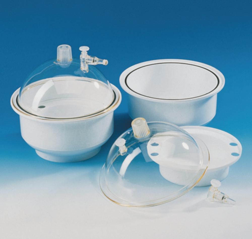 Kartell Desiccator Hood PC, Lower Section, and Desiccant Tray PP 150mm