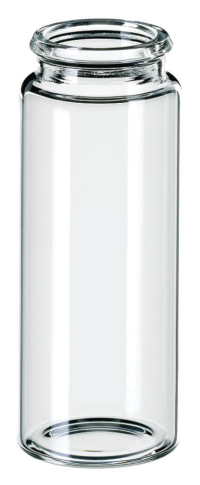 LLG Snap Cap Vial N 22, 25 ml, OD 26 mm, Outer Height 65 mm, Clear, Flat Bottom, Pack of 100