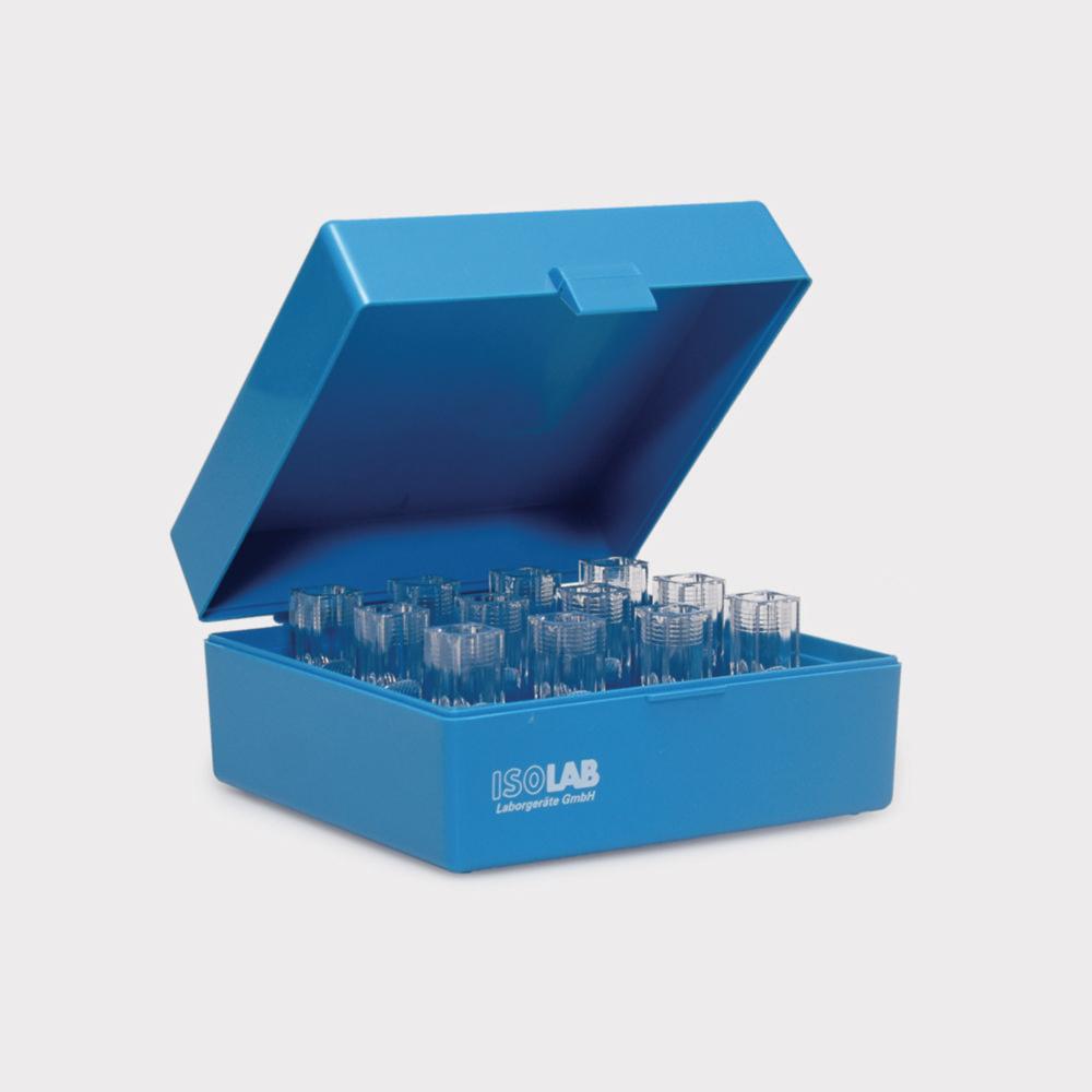 ISOLAB Cuvette Rack PP with Attached Lid for 12 Cuvettes with 10 mm Light Path