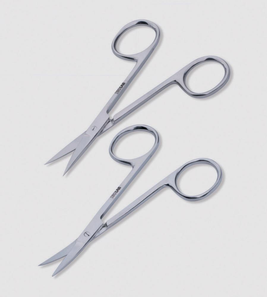 ISOLAB Scissors, 130 mm, Straight, Pointed, Stainless Steel