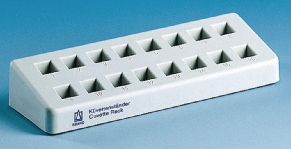 BRAND Cuvet Stand PP Grey PlastiBRAND 16 Places 210x70x38 mm