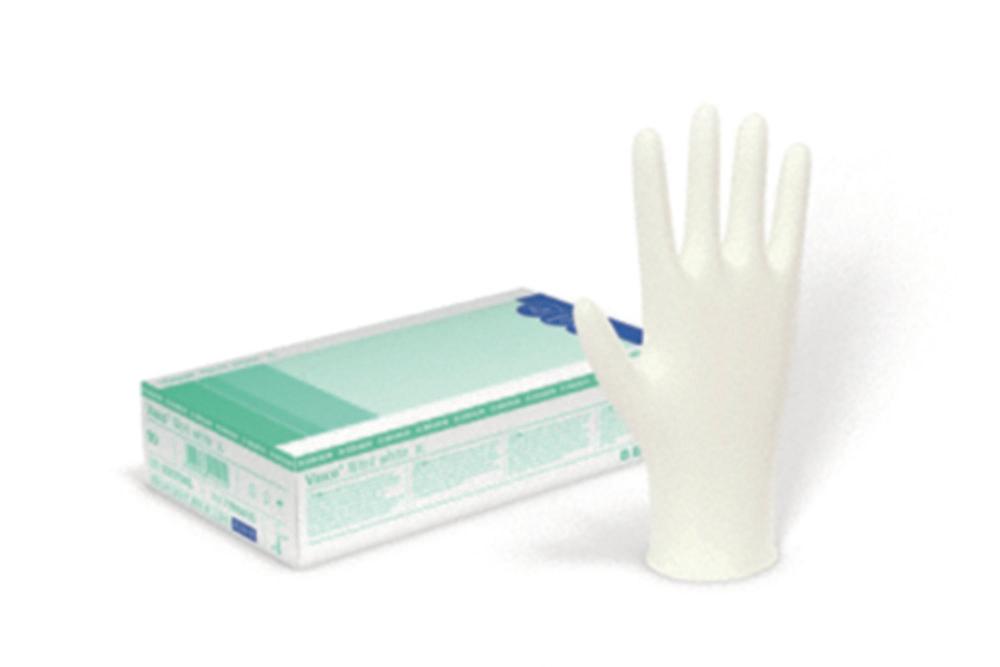 B. Braun Vasco Nitril Soft White Examination Gloves, Size M, Nitrile, Powder-Free, Latex-Free, Non-Sterile, Pack of 100​