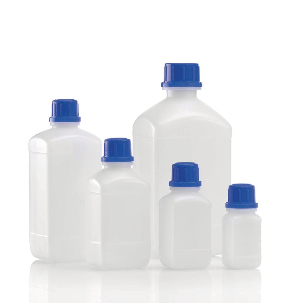 Kautex Textron Square Reagent Bottle - 100ml Narrow Neck PE-HD Without Screw Cap
