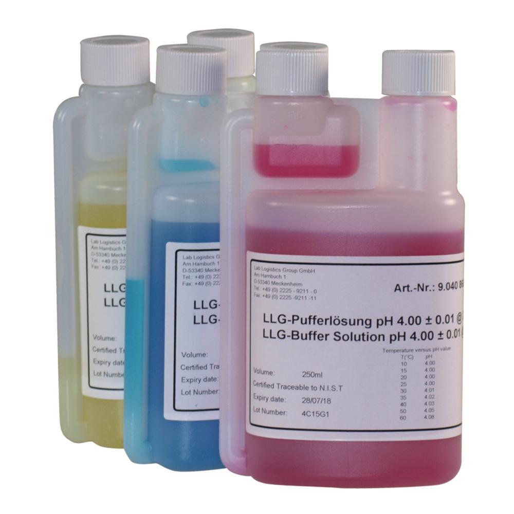 LLG Buffer Solution pH 4.00 ± 0.01/25°C, Red Coded, 250 mL