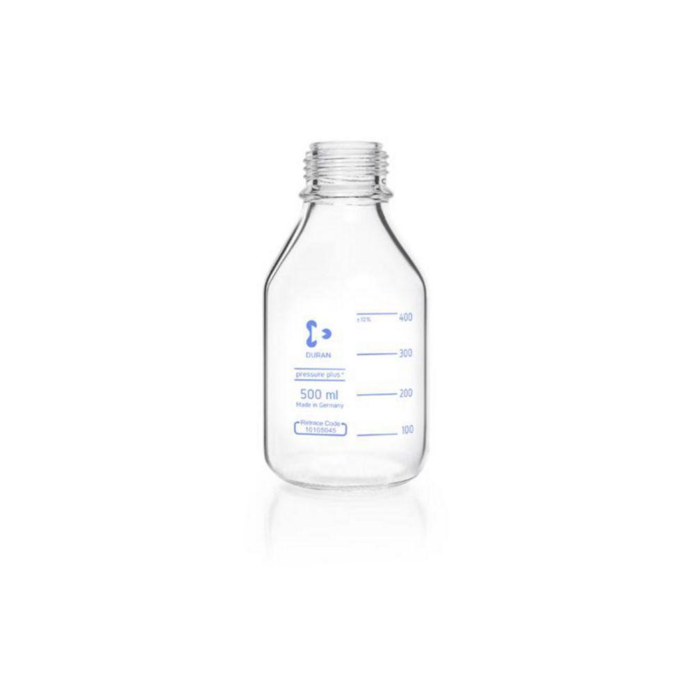 DWK DURAN Laboratory Bottle, 500 mL, Clear, Pressure Plus GL45, Pressure Resistant to 1.15 Bar