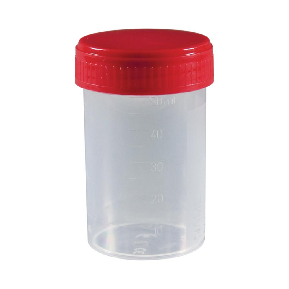 LLG Multipurpose Container, 60 mL, PP with Red PE Screw Cap, Frosted Label, Pack of 600
