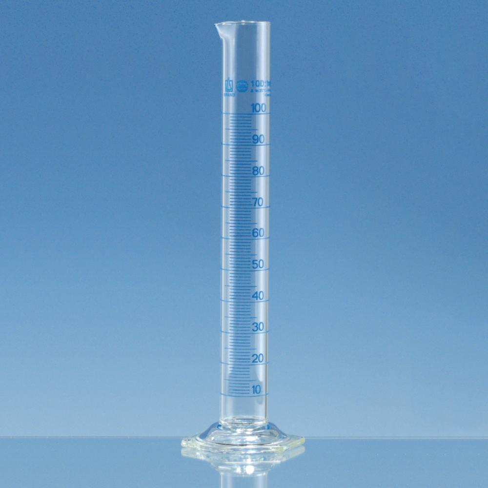 BRAND Measuring Cylinder BLAUBRAND Tall Form Cl.A, 100 ml: 1 ml, Boro 3.3

