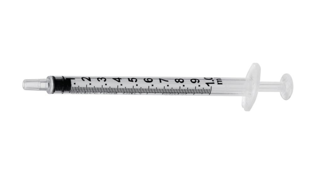B. Braun SOL-M Fine Dosage Syringes 1 ml, Three-Part, with Luer Attachment, Graduation 0.01 ml, DIN EN ISO-NORM 7886-1, Pack of 100

