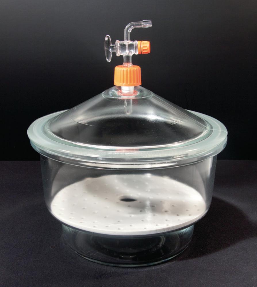 LLG-Desiccator with Stopcock 300mm with Porcelain Plate