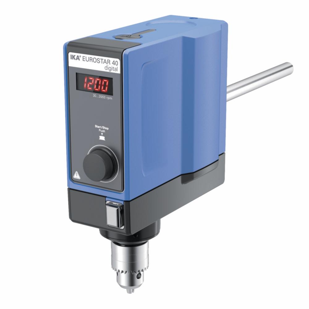 IKA EUROSTAR 40 Digital S 3 Overhead Stirrer with Swiss Plug, 0/30 - 2.000 min-1, without Accessories