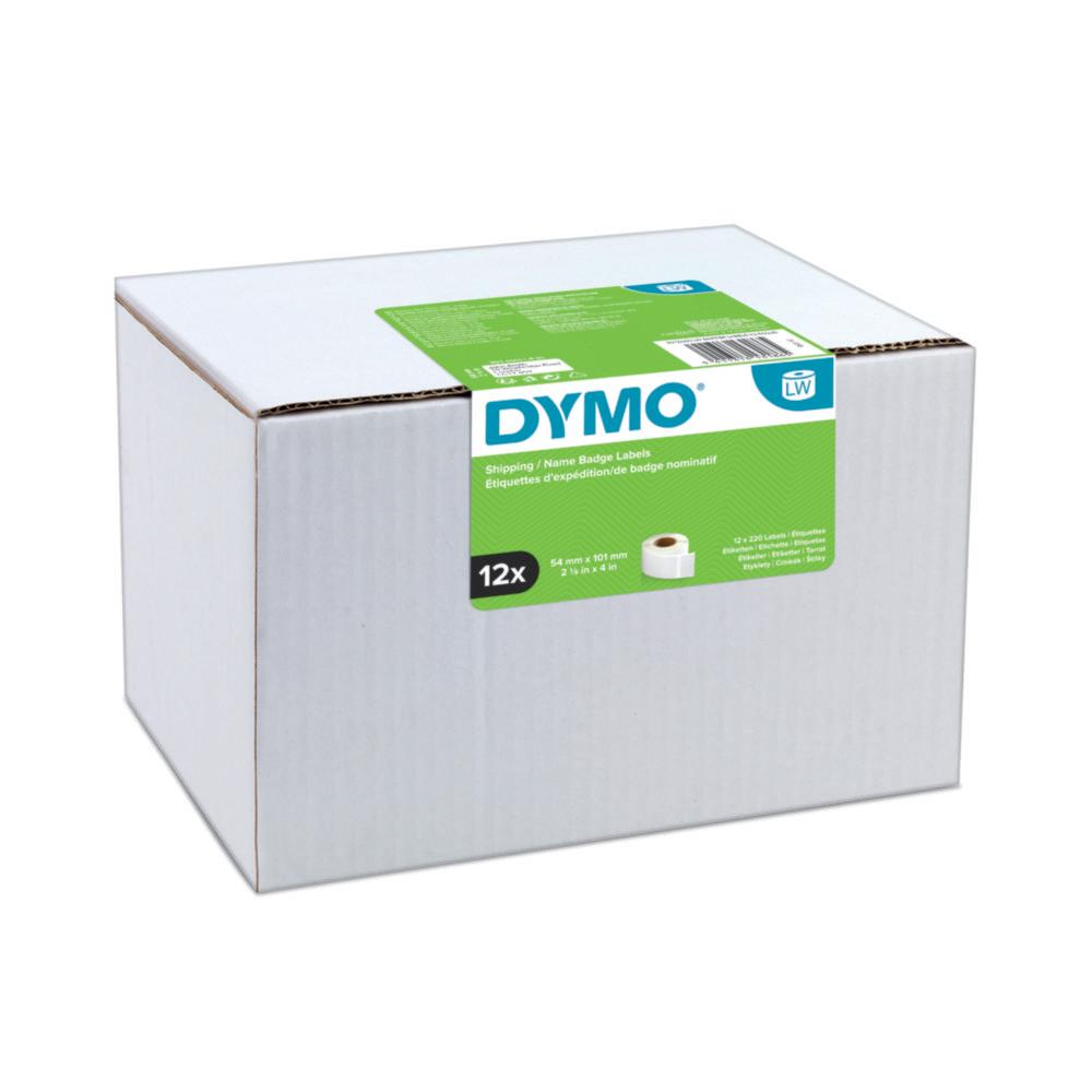Dymo Original Label for LabelWriter Big Pack, White, Permanent, 12 x 220 Labels, 54mm x 101mm

