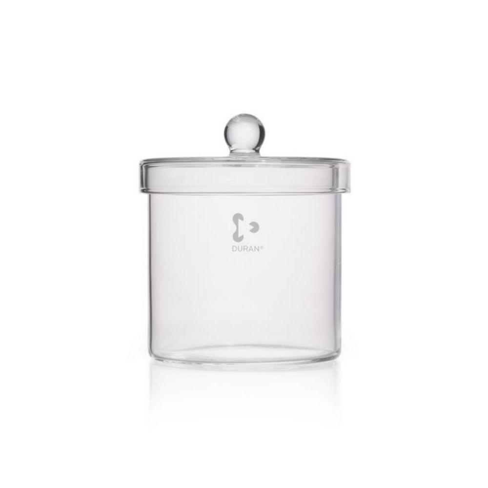 DWK DURAN Cylinder 120 x 120 mm – Glass Cylinder with Knob Lid for Laboratory Use