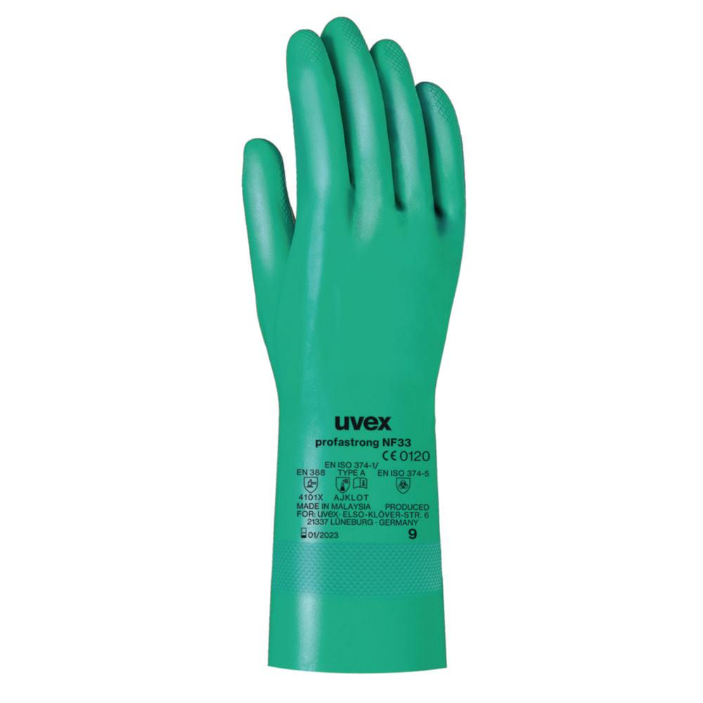 Uvex Nitrile Gloves PROFASTRONG NF33 33 cm Size 9 Type 60122 Green Pack of 12 Pairs

