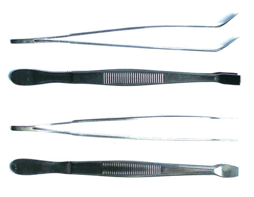 LLG Forceps for Cover Slips, Curved Type Kühne, 115 mm, Stainless Steel 4301