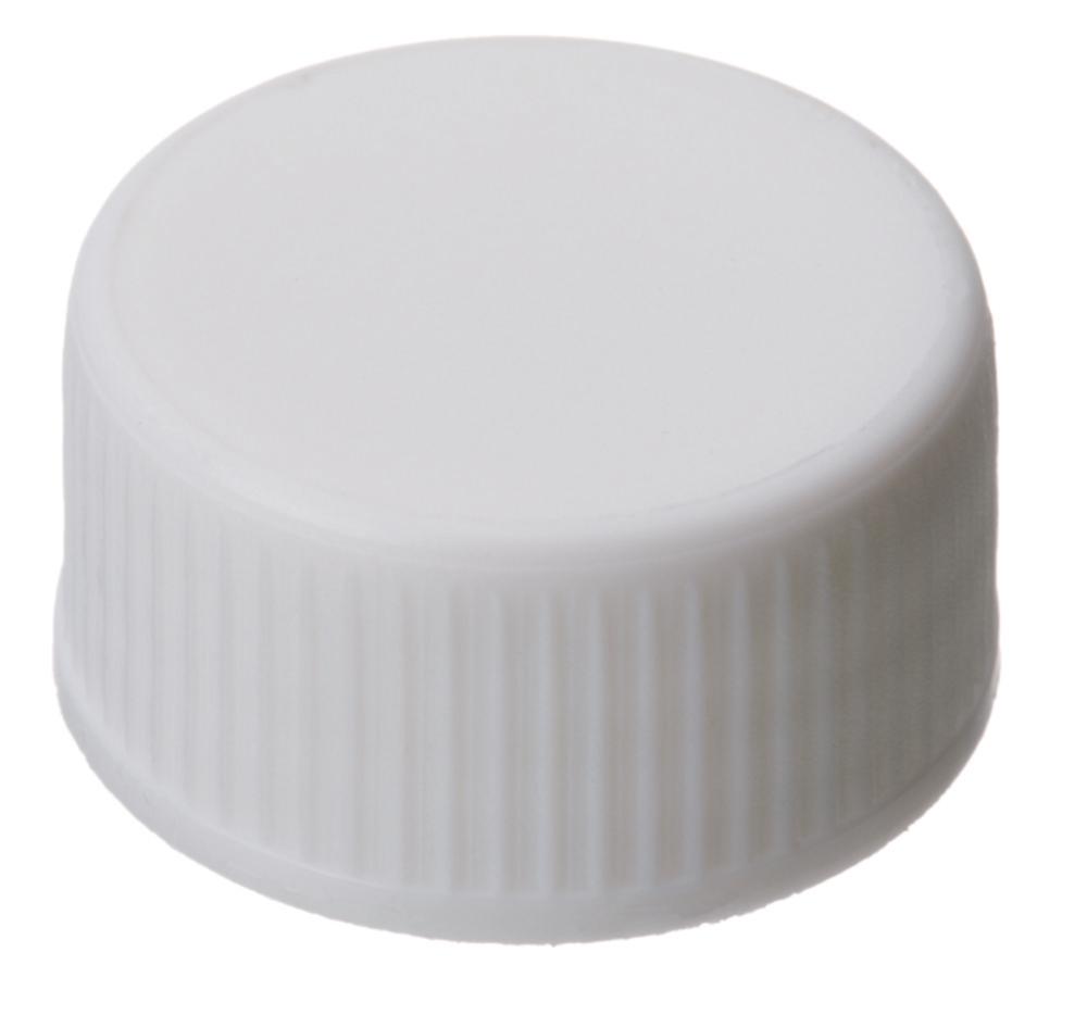 LLG Screw Caps N 24, White Polypropylene, Closed Top, Pack of 100