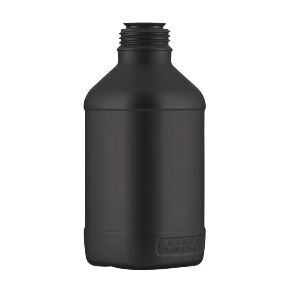 Kautex UN-Narrow Mouth Reagent Bottle 2500 mL Black HDPE Without Closure