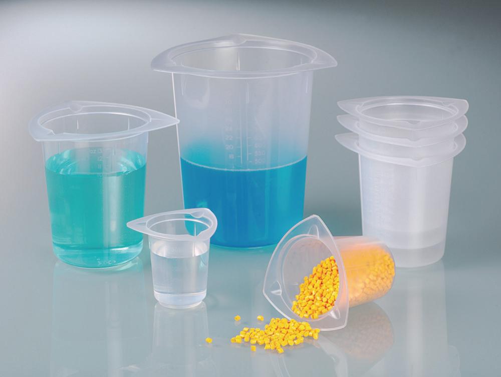 Bürkle Universal Measuring Beaker with Drain Lips, PP, Contents 100ml, Graduation 10ml