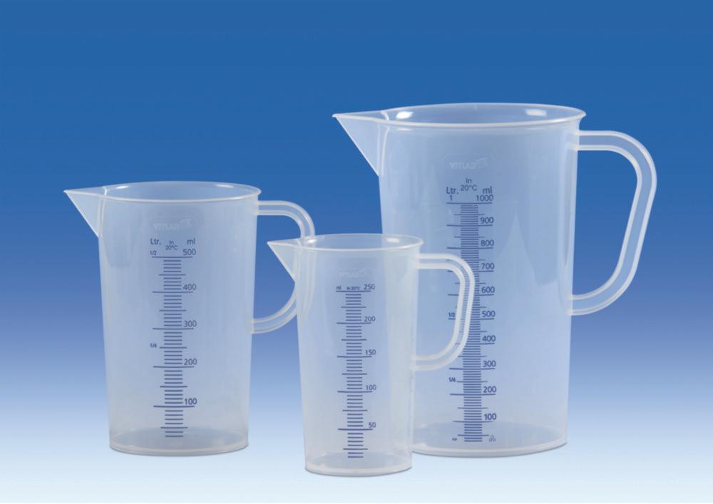 VITLAB Measuring Jug 100 ml, PP with Moulded Graduation, Blue