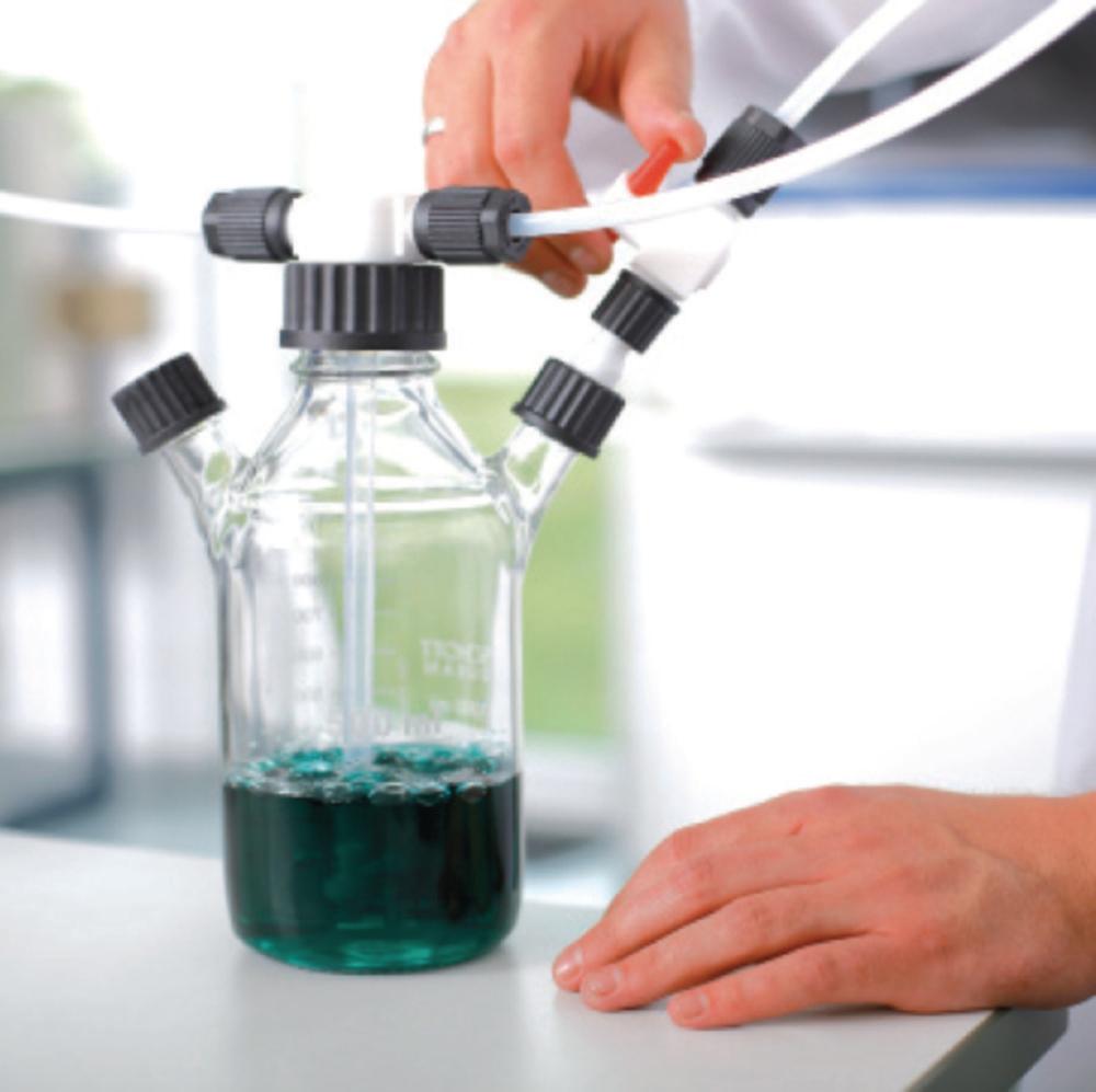 Bohlender Scrubber Bottle Vitrum 500ml GL45, Borosilicate Glass 3.3