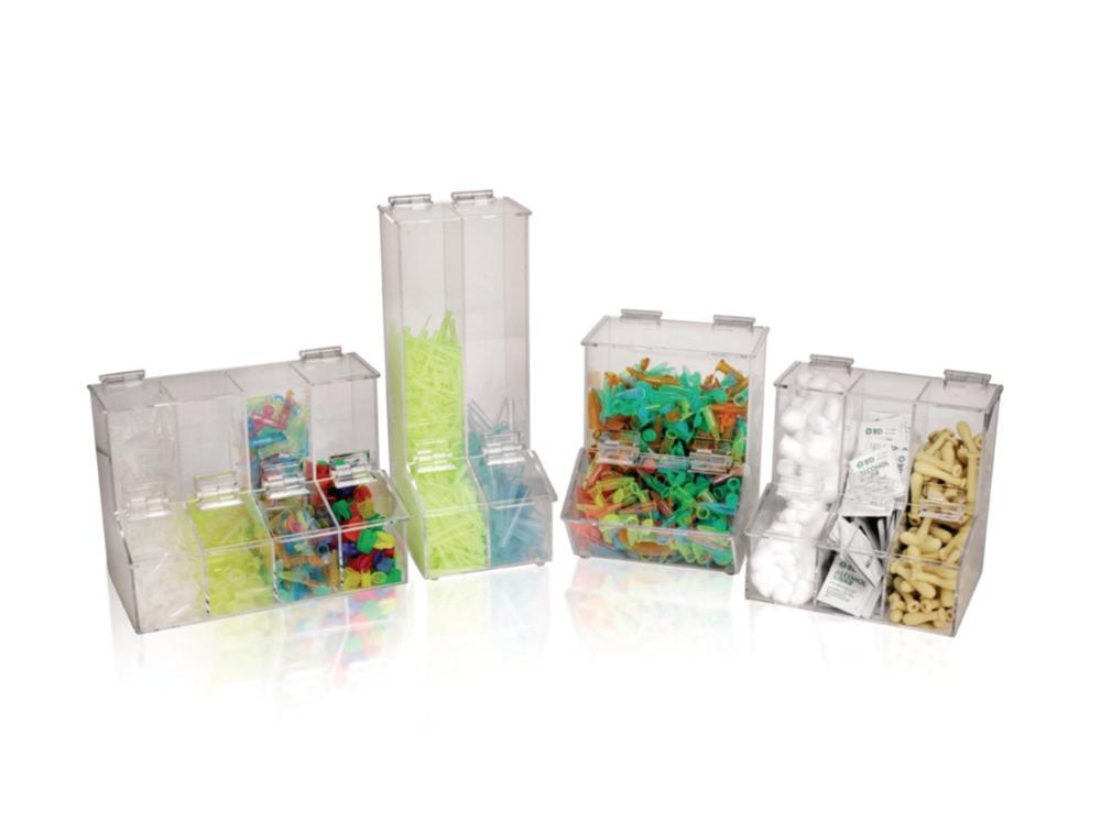 Heathrow Scientific Workstation Dispensing Bin for Pipette Tips, Three Bins, 217 x 170 x 217mm
