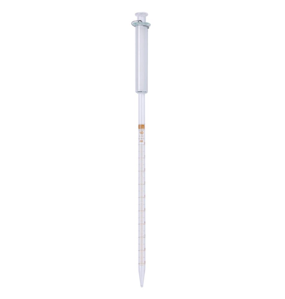 Hirschmann Graduated Pipette 1:0.01 ml AR-Glass, Amber Graduated, with Piston, Graduated to Tip