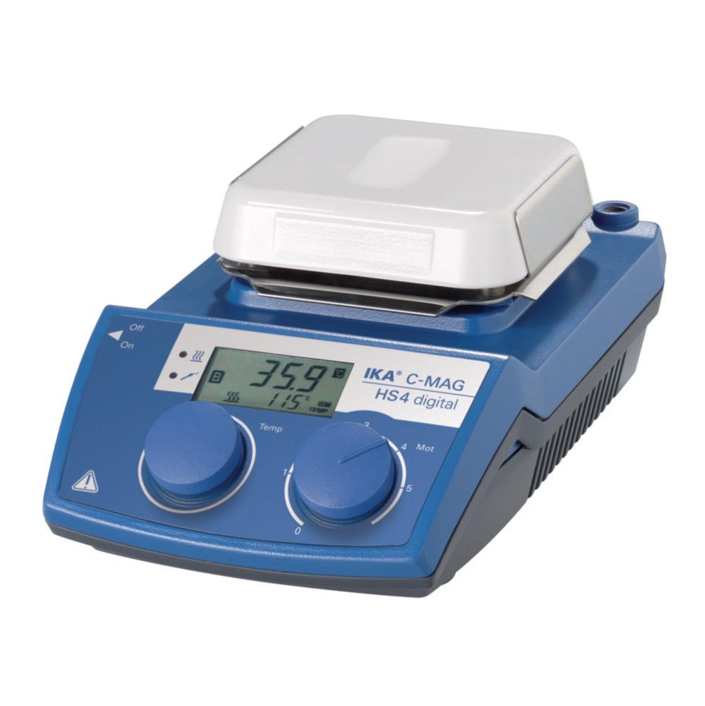 IKA Magnetic Stirrer C-MAG HS 4 Digital S 3 IKAMAG with Heating, Glass Ceramic Heating Plate, with Swiss Plug