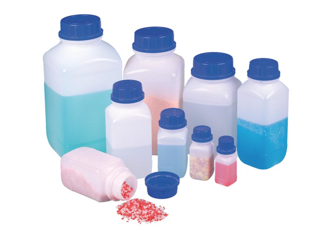 Bürkle Wide Neck Bottle 250 mL HDPE Transparent with Screw Cap (UN Approved, PP Closure - Blue)
