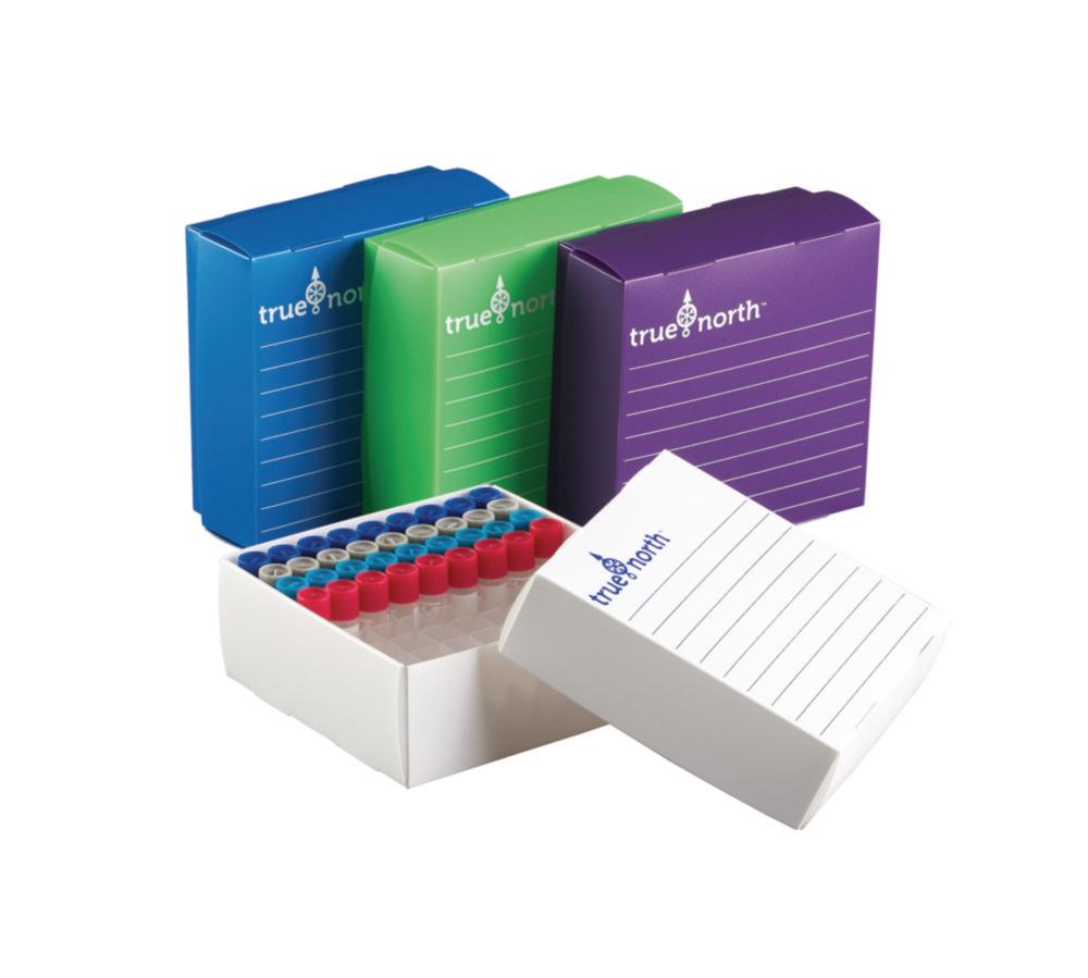 Heathrow Scientific True North Flatpack Freezer Boxes PP Film, 1.5/2ml, 81 Place, White, 125x124x49mm, Pack of 10