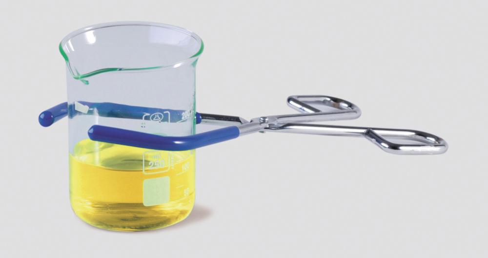 ISOLAB Beaker Tong, Round Jaws, Stainless Steel, PVC Coated, 280 mm
