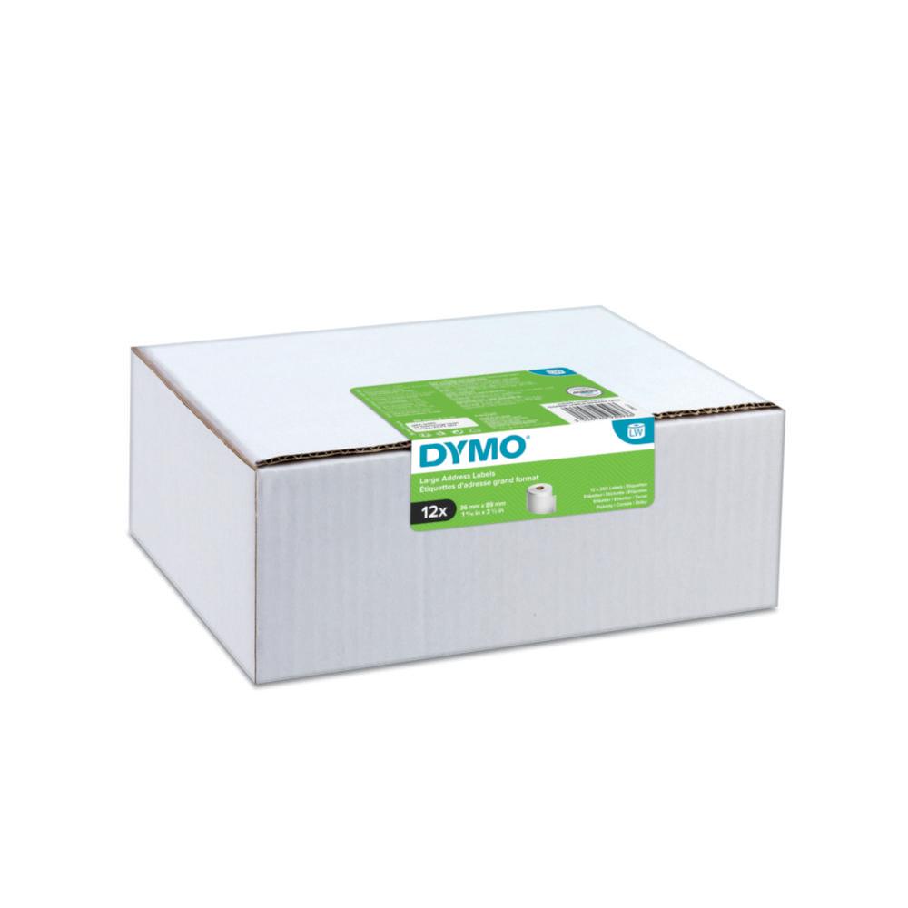 Dymo Original Label for LabelWriter, Big Pack White Permanent, 36mm x 89mm (12 x 260 Labels)

