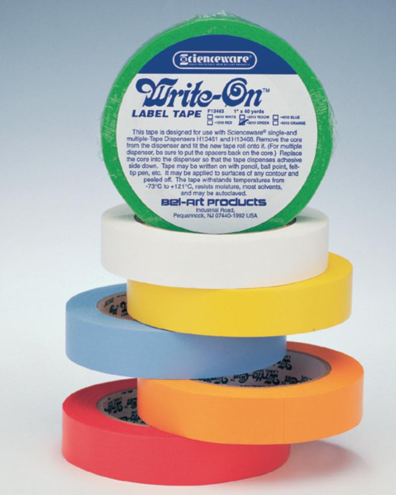 Bel-Art Adhesive Tape, White 12.7 mm x 36.4 m, Write-On