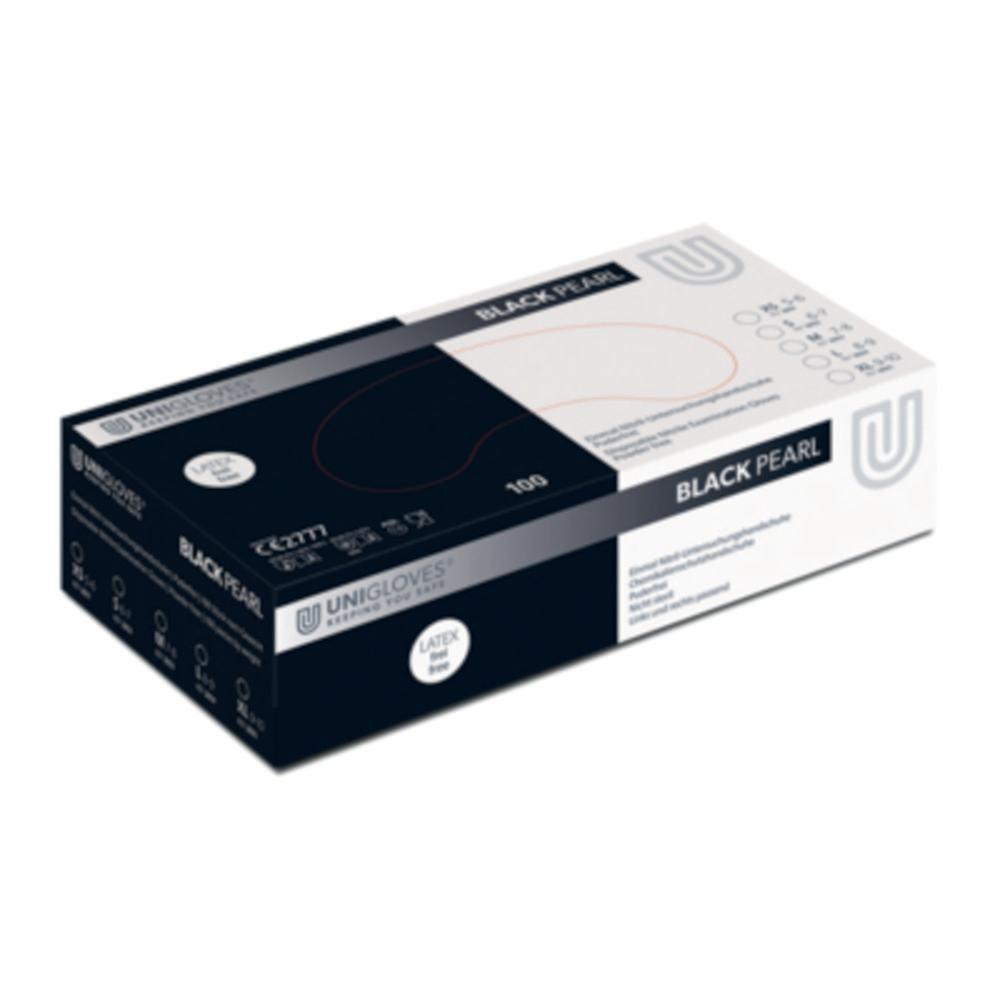 Unigloves Nitrile Gloves Black Pearl Size S Black, Non Sterile, Powder Free, Latex Free, Pack of 100